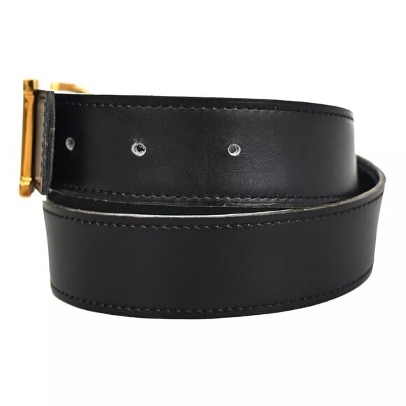 HERMES H Logo Constance Reversible Buckle Belt Leather #70 Black Green 35RH307 - Picture 9 of 12